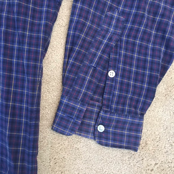 Ralph Lauren Blake Mens Long Sleeve Shirt Large Purple Blue Two Ply Cotton Pony - Picture 7 of 10